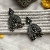 tribal look oxidised silver look alike earrings by silly owl