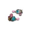 udaan topper stud bird 3 color stone oxidised silver look alike earrings with blue, pink and yellow stone by silly owl(1)