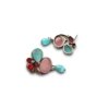 udaan topper stud bird 3 color stone oxidised silver look alike earrings with pink , blue and red stone by silly owl