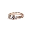 3 solitaire stone rose gold anti tarnish adjustable ring by silly owl(2)