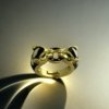 Black enamel jaguar western statement jewellery adjustable anti tarnish ring with a gold finish by silly owl