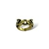 Black enamel jaguar western statement jewellery adjustable anti tarnish ring with a gold finish by silly owl (1)