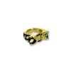 Black enamel jaguar western statement jewellery adjustable anti tarnish ring with a gold finish by silly owl (2)