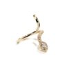 Gold snake serpent elegant anti tarnish adjustable ring by silly owl