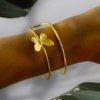 Minimal 2 line 2 butterfly dainty cuff Kada bracelet by silly owl