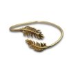 Minimal feather adjustable cuff Kada with gold electroplating finish by silly owl (1)