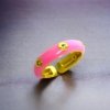 Pink enamel gold finish minimal studded western look adjustable water resistant anti tarnish colour pop rings by silly owl