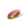 Pink enamel gold finish minimal studded western look adjustable water resistant anti tarnish colour pop rings by silly owl