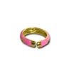 Pink enamel gold finish minimal studded western look adjustable water resistant anti tarnish colour pop rings by silly owl(1)