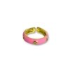 Pink enamel gold finish minimal studded western look adjustable water resistant anti tarnish colour pop rings by silly owl(3)