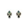 Square and drop shaped black and blue stones minimal oxidised stud earrings by silly owl (2)