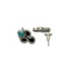 Square and drop shaped black and blue stones minimal oxidised stud earrings by silly owl (3)