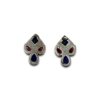 Square and drop shaped blue and red stones minimal oxidised stud earrings by silly owl (3)