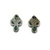 Square and drop shaped mint , sea green monalisa stones minimal oxidised stud earrings by silly owl (2)