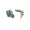 Square and drop shaped mint , sea green monalisa stones minimal oxidised stud earrings by silly owl (3)