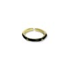 Thin minimal black enamel gold finish minimal studded western look adjustable water resistant anti tarnish colour pop rings by silly owl(1)