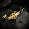 Tory Burch look golf cuff bracelet Kada with black enamel by silly owl