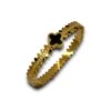 Van Cleef & Arpels channel like black enamel gold finish modern kada cuff bracelet with a thorny look by silly owl (1)