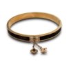 a Louis vitton brown leather fabrix print rose gold openable cuff kada bangle bracelet by silly owl (2)