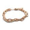 a double layer of a tennis bracelet and a chain in a rose gold finish adjustable bracelet by silly owl (1)