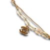 channel symbol charm hanging on a 2 layered rose gold bracelet by silly owl (1)