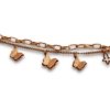 dainty chic rose gold shimmer and plain finish hanging butterfly charm 2 chain bracelet by silly owl (2)