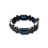 elegant rectangular and flower oxidised kada by silly owl with a screw closure and blue stones(1)