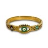 enameled hamsa hand with a star and enameled evil eye in the center gold electroplating finish cuff kada bracelet band by silly owl (1)