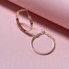 flat 3 cms rose gold finish daily wear western look hoop earrings by silly owl