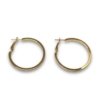 flat pipe shaped medium size 4 cms gold finish hoop western earrings for an everyday look by silly owl