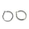 flat pipe shaped medium size 4 cms silver finish hoop western earrings for an everyday look by silly owl