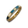 geometrical evil eye shades of blue cuff kada band bracelet with gold electroplating by silly owl