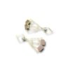 geometrical golden long earrings pink rose quartz stone by silly owl(1)