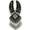 light weight fabric black beaded navratri neck piece with mirror work by silly owl