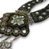 light weight fabric black beaded navratri neck piece with mirror work by silly owl(1)