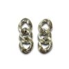 light weight oval round trending modern chain link earrings made of fiber plastic in a silver finish by silly owl