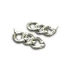 light weight oval round trending modern chain link earrings made of fiber plastic in a silver finish by silly owl(1)