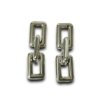 light weight rectangular trending modern chain link earrings made of fiber plastic in a silver finish by silly owl