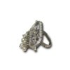 matt oxidised silver grey finish ring with pearl hangings and a modern indo-western look by silly owl (1)