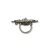 matt oxidised silver grey finish ring with pearl hangings and a modern indo-western look by silly owl (2)