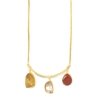 minimal 3 natural stones long chain with gold finish by silly owl (2)