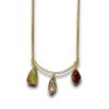 minimal 3 natural stones long chain with gold finish by silly owl dark