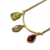 minimal 3 natural stones long chain with gold finish by silly owl dark (2)