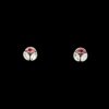 minimal circular oxidised stud earrings with 3 leaf shaped red and white zirconia stones by silly owl (2)