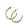 minimalistic gold hoops thin pipe line light weight earrings made of brass finished with gold by silly owl (1)