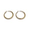 pipe shaped medium size 5 cms gold finish hoop western earrings for an everyday look by silly owl