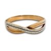 rose gold finish bangle like cuff kada with a curve s design with studded diamonds by silly owl