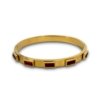 ruby red rectangular stone on gold electroplated cuff kada bracelet band by silly owl (1)