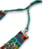 sea green with green and red stones navratri fabric neck piece with peacock by silly owl