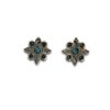 tribal look oxidised stud earrings with a blue monalisa stone by silly owl (2)